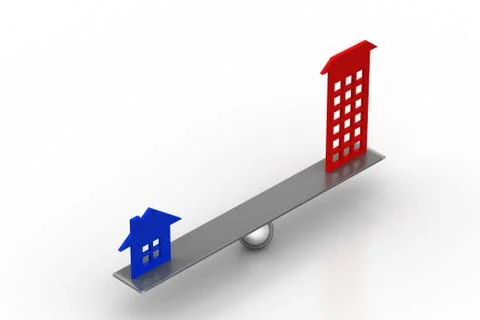 Model of flat balancing with small home Free Stock Illustration