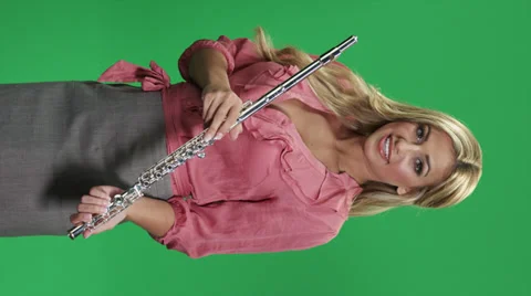 Model with flute Vídeos de archivo 38904730