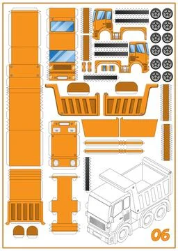Model of a funny dump truck. 스톡 일러스트