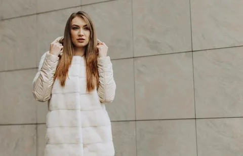 Model in a fur coat Stock Photos