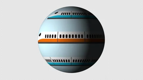 Model of a futuristic train system rotating in space with vibrant colors Vidéo 334111113