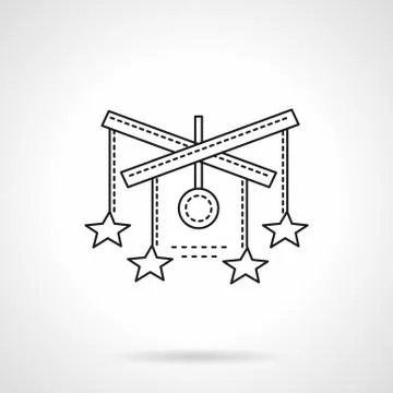 Model of galaxy flat line vector icon Stock Illustration