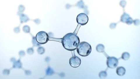 Model of a glass methane molecule. Abstract molecular shape, animation loop Stock Footage 253512008