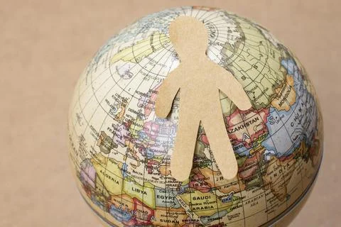Model globe for environment and conservation. Global business or education Stock Photos