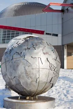 Model of the globe outside Stock Photos