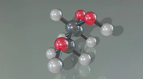 The Model of the Glycerin Molecule on Gray Background Stock Footage