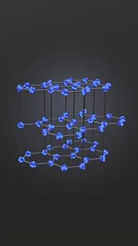 Model of graphite crystal lattice 3d illustration イラスト素材