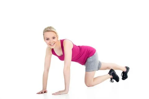 Model with gymnastic exercises Stock Photos