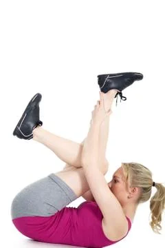 Model with gymnastic exercises Stock-Fotos