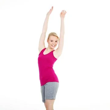 Model with gymnastic exercises Foto stock