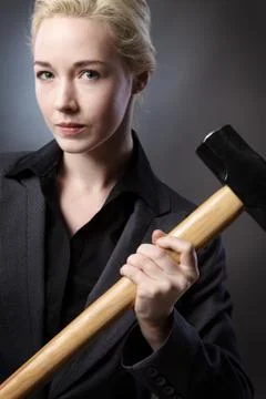 Model with hammer Stock Photos