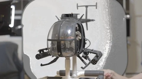 Model Helicopter VFX Green Screen Keyed Alpha Channel Stock Footage 84948424