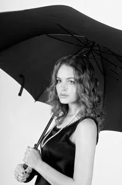 Model holding umbrella Stock Photos