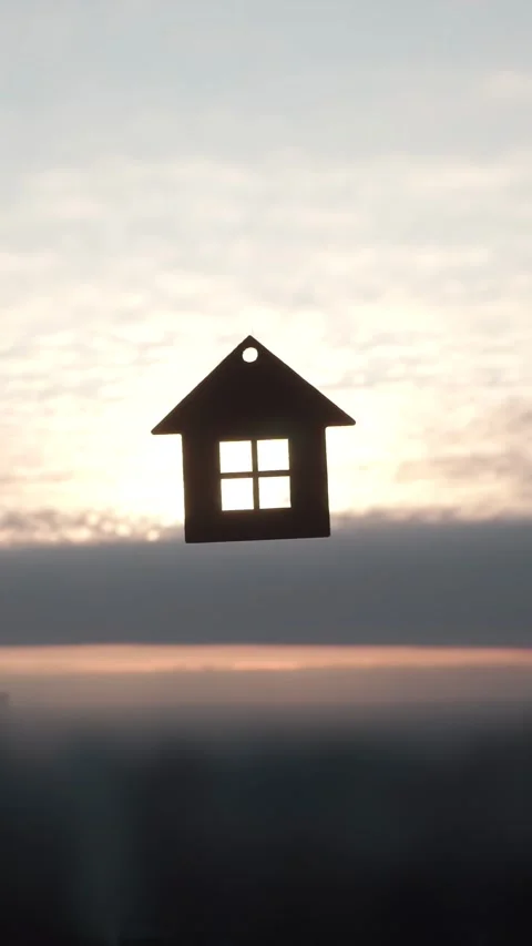 Model of a house against the backdrop of the rising sun 動画素材 314787143