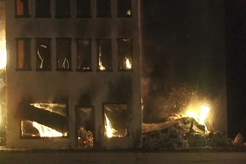 Model House Burning Stock Footage 362237