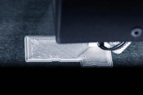 Model of a house is created in 3D printer 스톡 사진