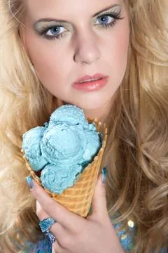 Model with icecream Stock-Fotos