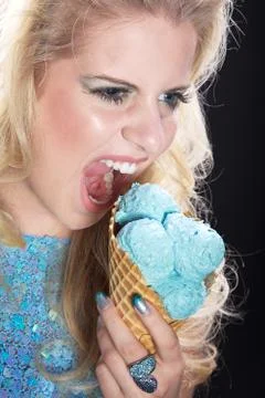 Model with icecream Stock Photos