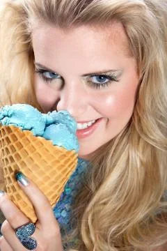 Model with icecream Stock Photos