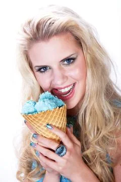 Model with icecream Stock Photos