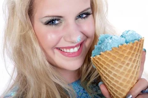 Model with icecream Stock Photos