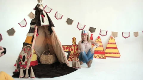 Model in indian accessories posing to camera 스톡 동영상 65367797