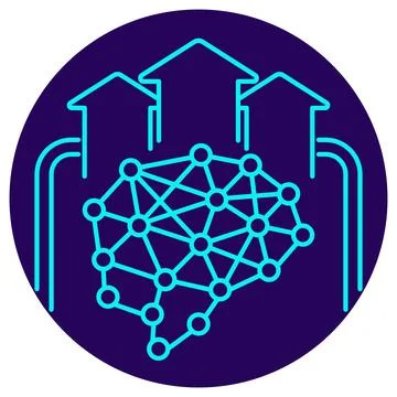 Model Inference Icon. Minimalistic neon outline Stock Illustration