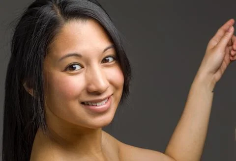 Model isolated back pointing Stock Photos