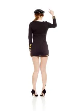 Model isolated back pointing Stock Photos