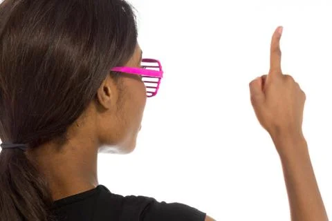 Model isolated back pointing Stock Photos