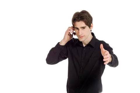 Model isolated with hand shake Stock Photos