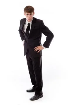 Model isolated on plain background face sticking tongue out Stock Photos