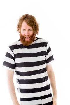 Model isolated on plain background furious screaming Stock Photos