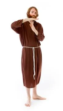 Model isolated on plain background hand gesture break sign Stock Photos