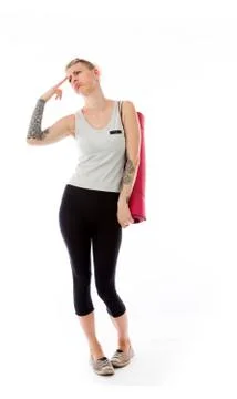 Model isolated on plain background hand gesture gun Stock Photos