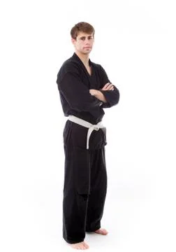 Model isolated on plain background happy smiling arms crossed Stock Photos