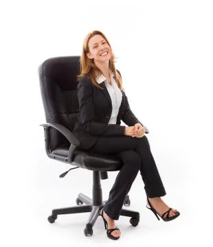 Model isolated on plain background happy smiling arms crossed Stock Photos