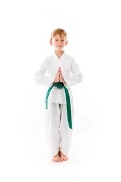 Model isolated on plain background praying wishing Stock Photos