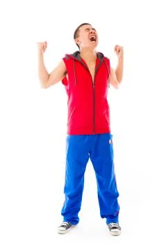 Model isolated on plain background screaming Stock Photos