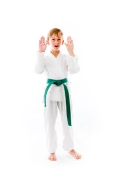 Model isolated on plain background stop sign with hands Stock Photos