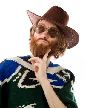 Model isolated on plain background thinking Stock Photos