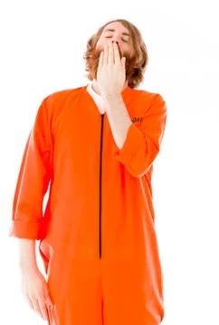 Model isolated on plain background tired bored yawning Stock Photos