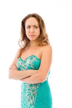 Model isolated on plain background upset angry worried Stock Photos