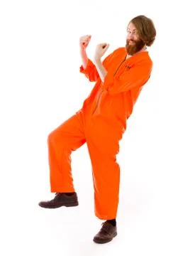 Model isolated on plain background victory confident Stock Photos