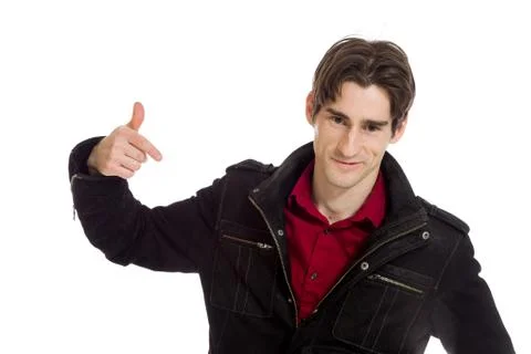 Model isolated pointing to herself Stock Photos
