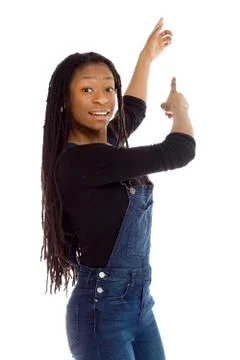 Model isolated pointing Stock Photos