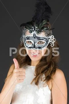 Model isolated positive attitude thumbs up Stock Photos