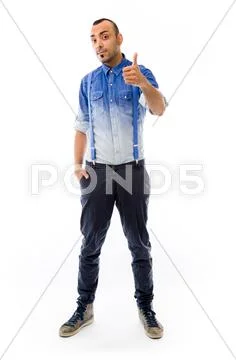 Model isolated positive attitude thumbs up Stock Photos