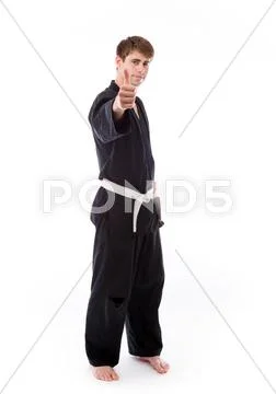 Model isolated positive attitude thumbs up Stock Photos