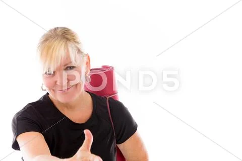 Model isolated positive attitude thumbs up Stock Photos